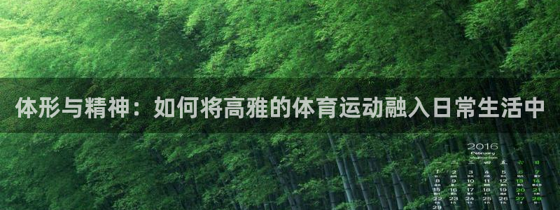 体形与精神：如何将高雅的体育运动融入日常生活中